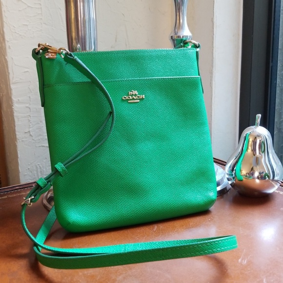 Coach Handbags - Coach Kelly Green Courier Crossbody EUC